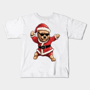 Cartoon Christmas Poodle Dog Dancing Kids T-Shirt